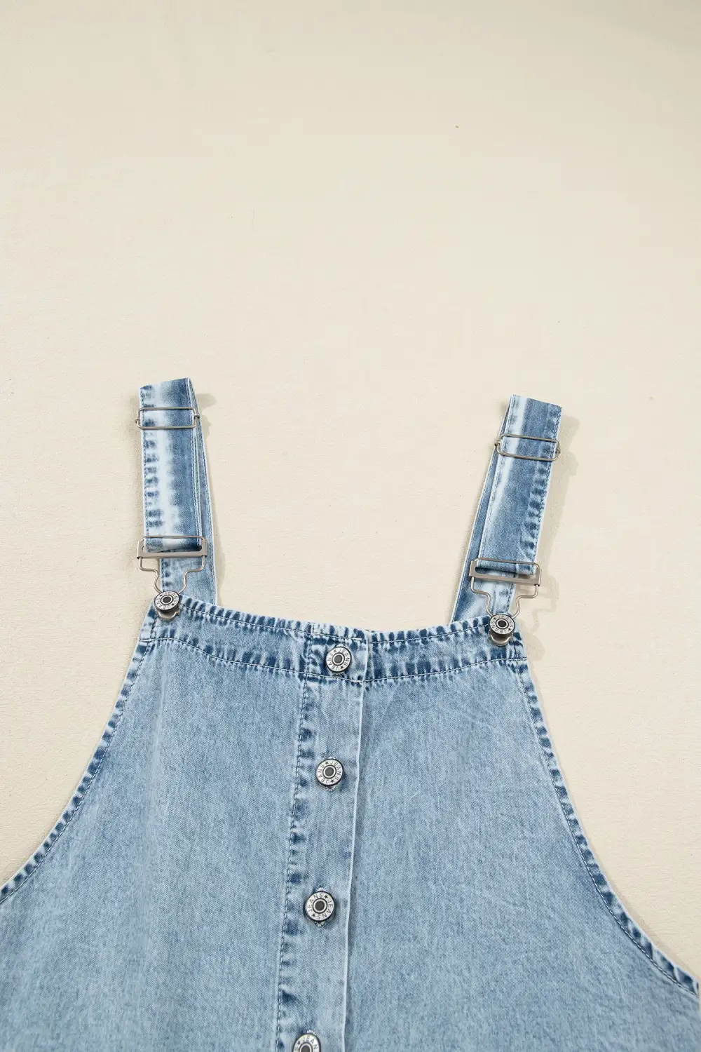 Smooth Finish Denim Tiered Jumpsuit