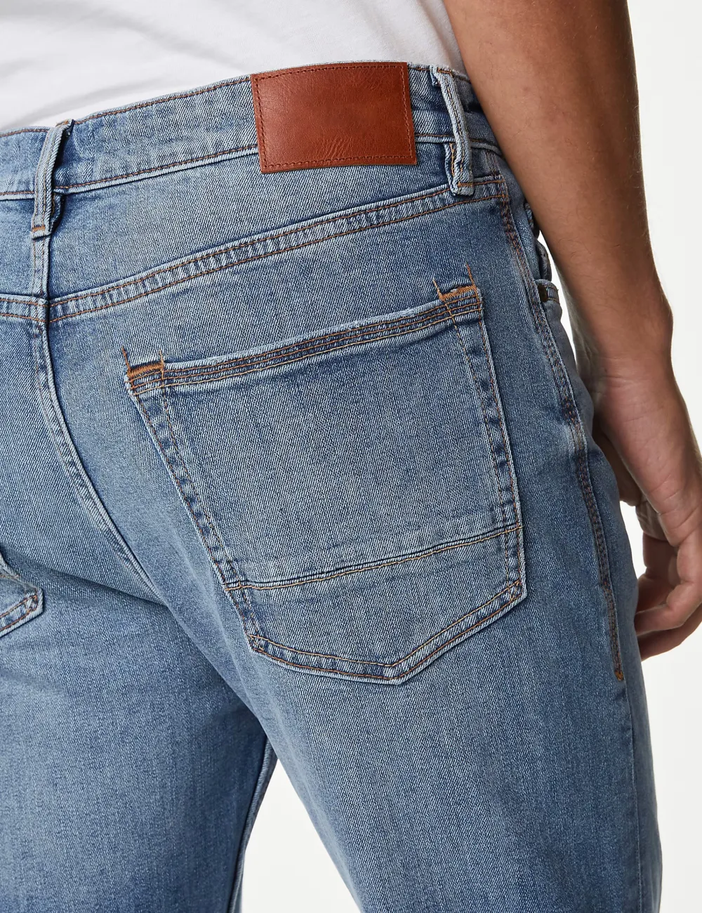 Men's Blue Loose Fit Stretch Denim Jeans
