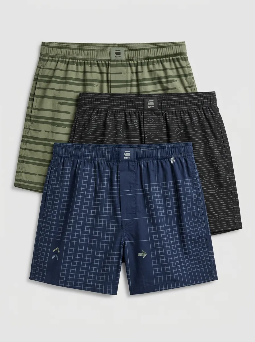 Grid Striped Boxer Set
