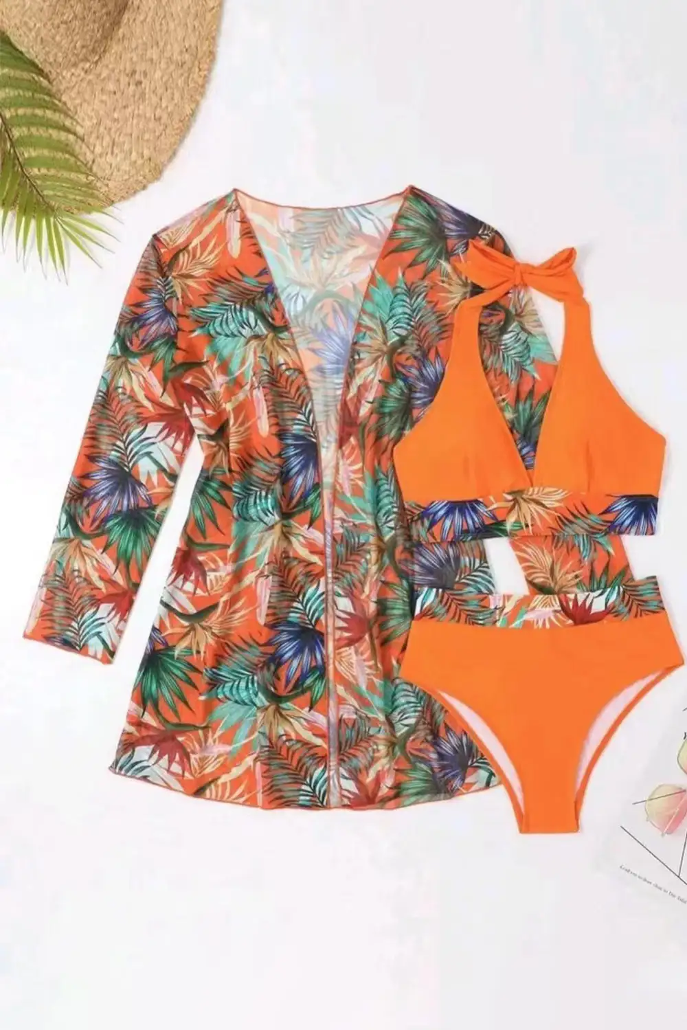 Halter Printed Two Piece Swim Set