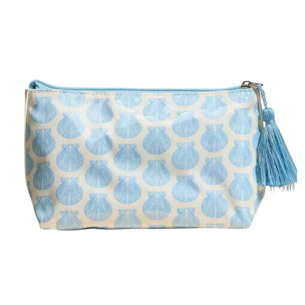 Seaside Shell Tassel Pouch – Light Blue