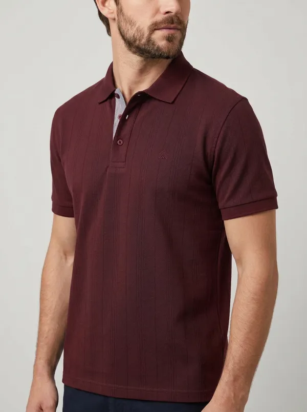 Men's Classic Everyday Vertical Stripe Polo Shirt