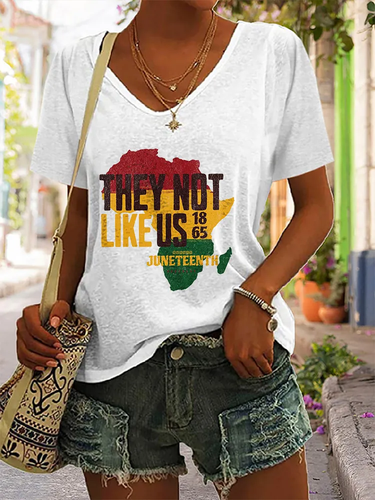Women's They Not Like Us 1865 V-Neck Short-Sleeved T-Shirt