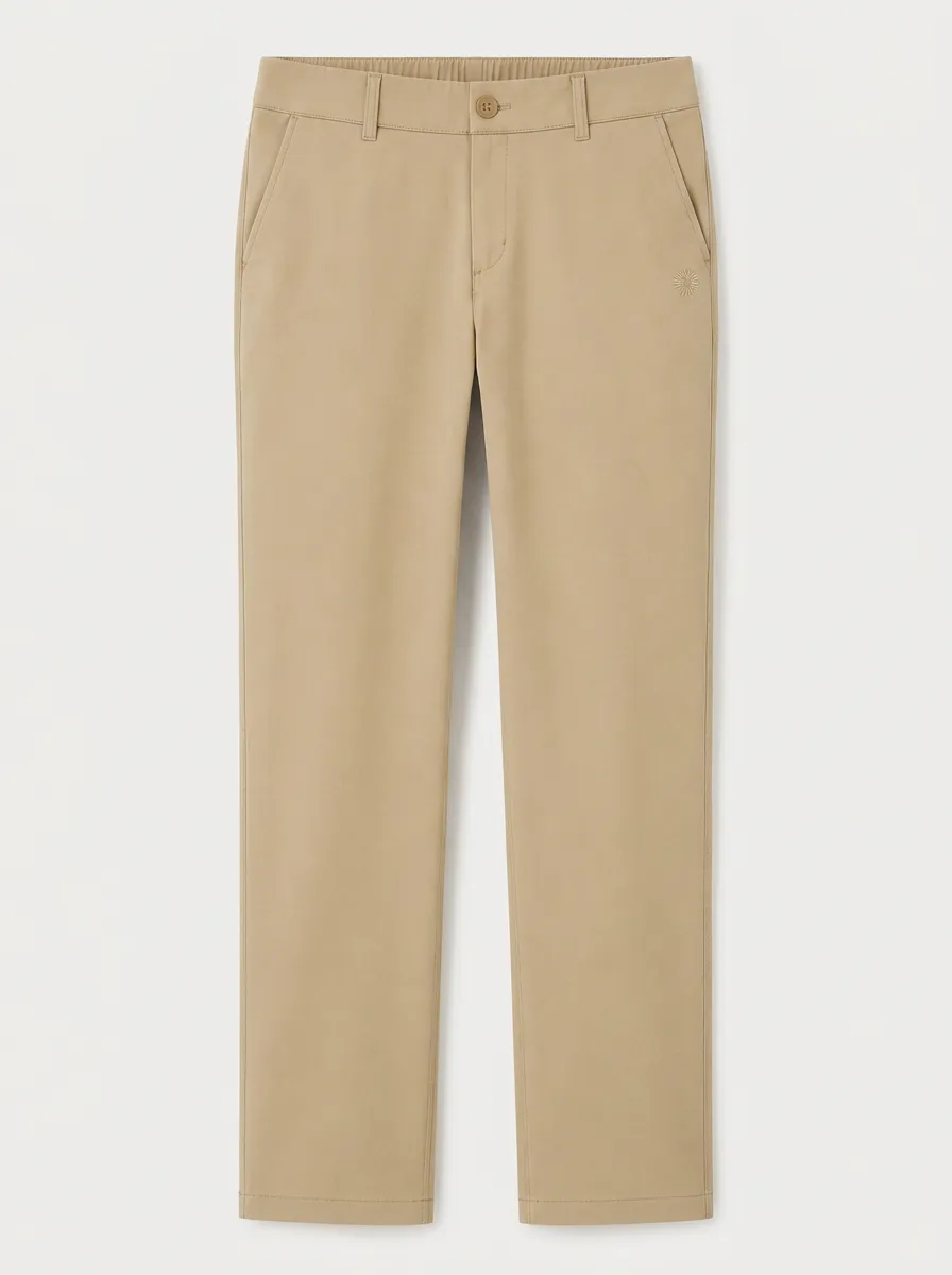 Women's Sun Emblem Print Mid-Rise High-Stretch Straight-Leg Pants