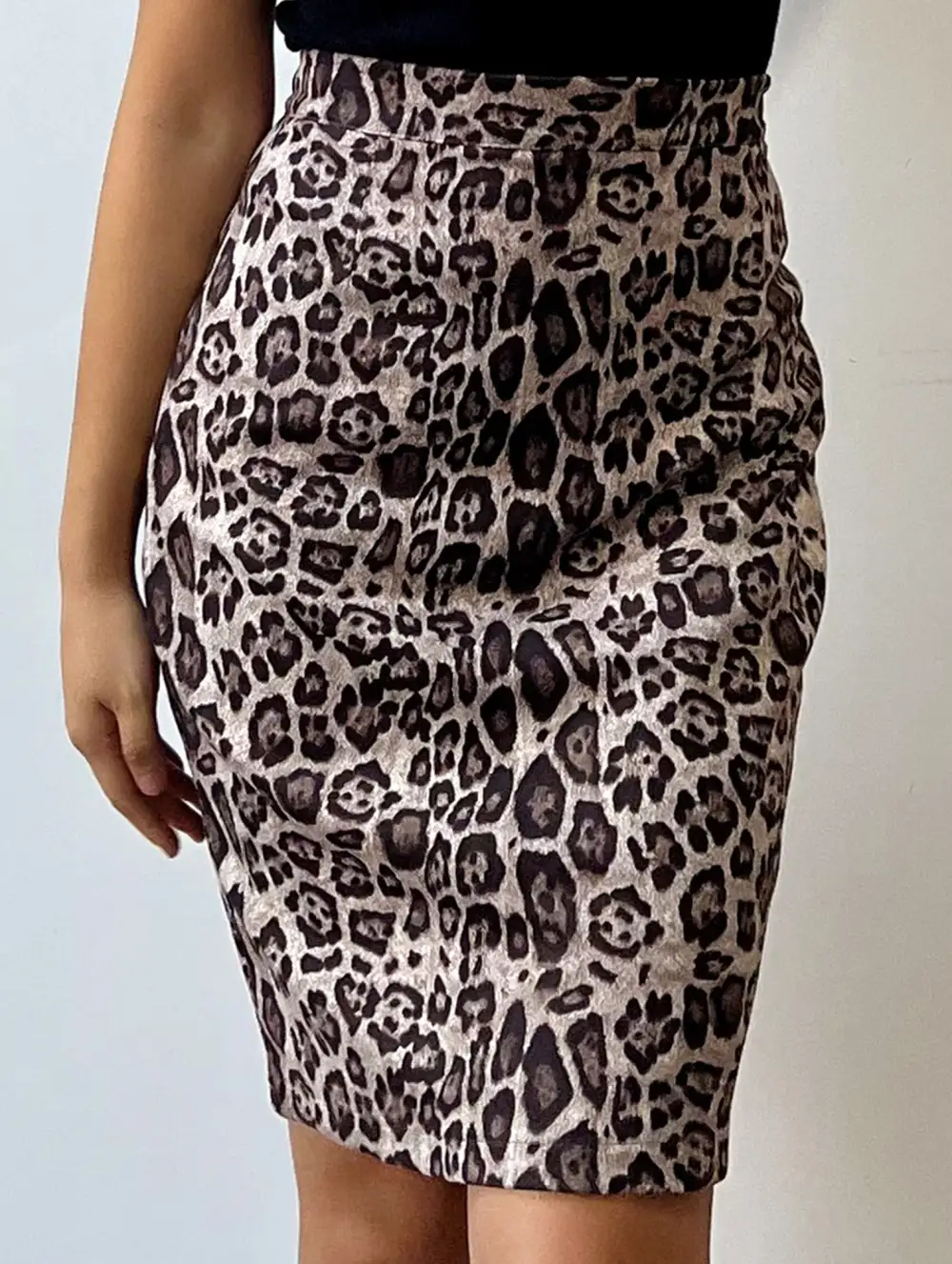 Leopard Print Midi Skirt