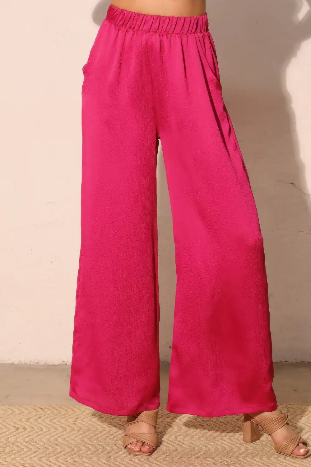 Hammered Satin Pocket Pants