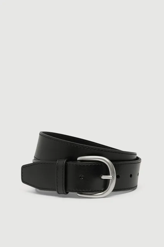 Black Wide Leather Belt