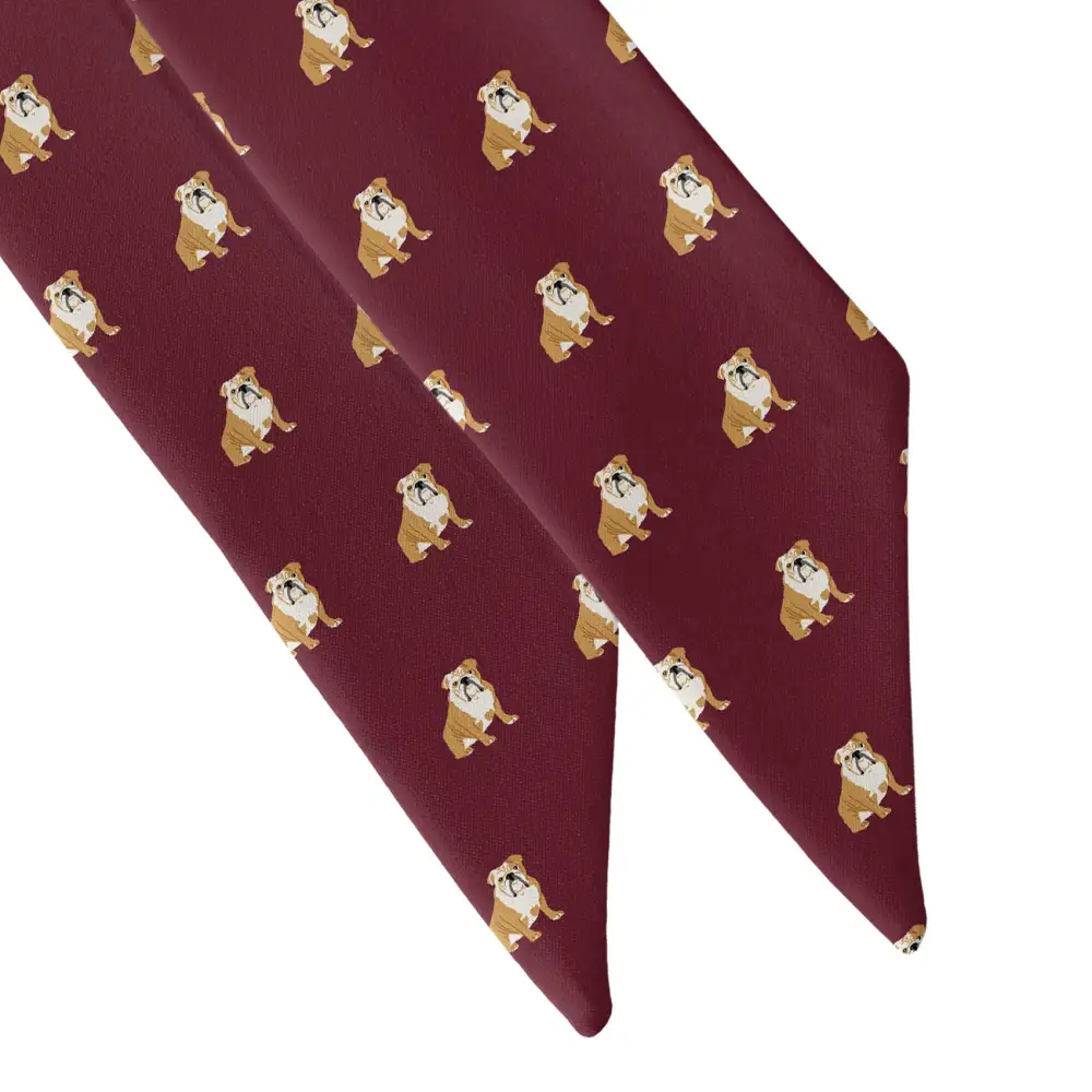 English Bulldog Motif Hair Scarf