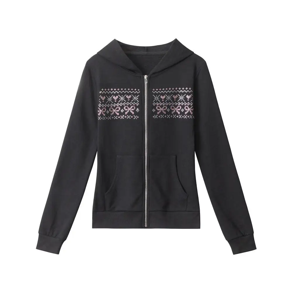 Hooded Zip-Front Casual Outerwear Jacket