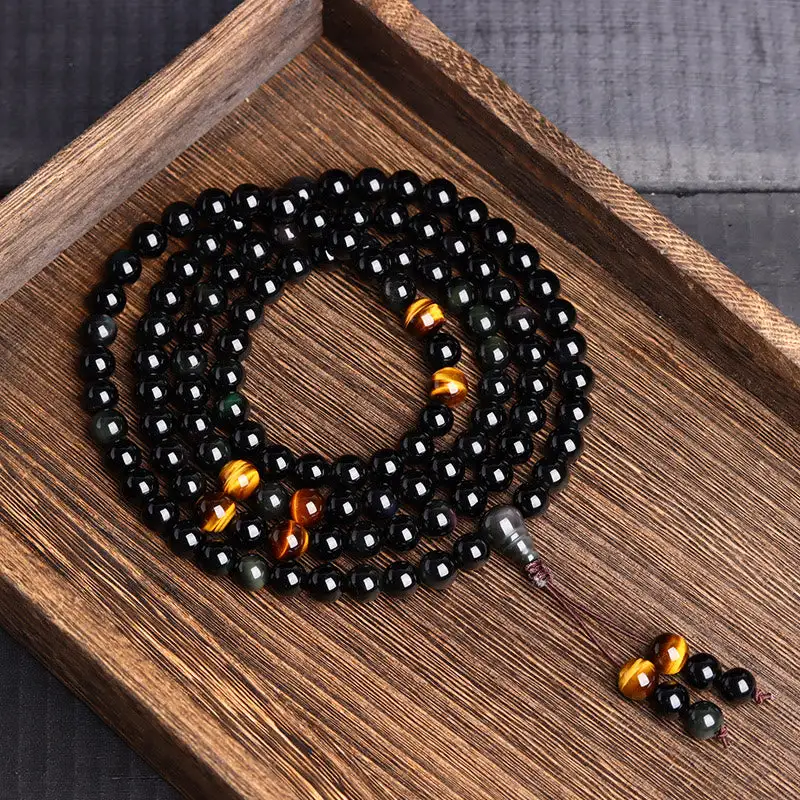 Beads Obsidian Lce Obsidian Fulfilment Mala Bracelet