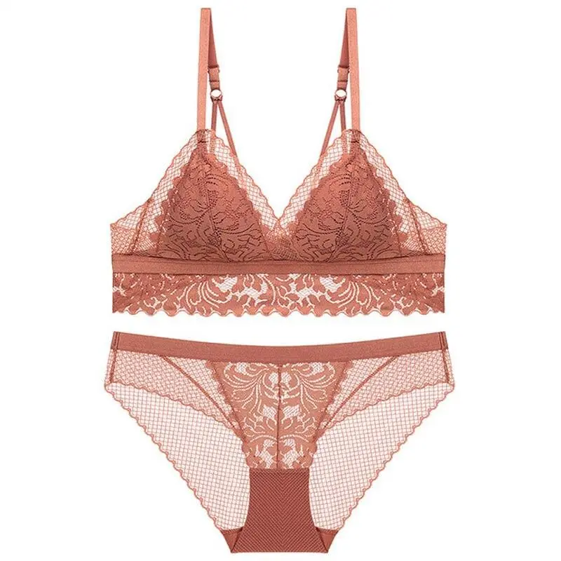 Detachable-Strap Lace Lingerie Set