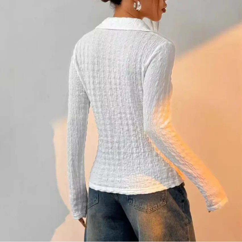 Classic Ease Textured Tailored Blouse