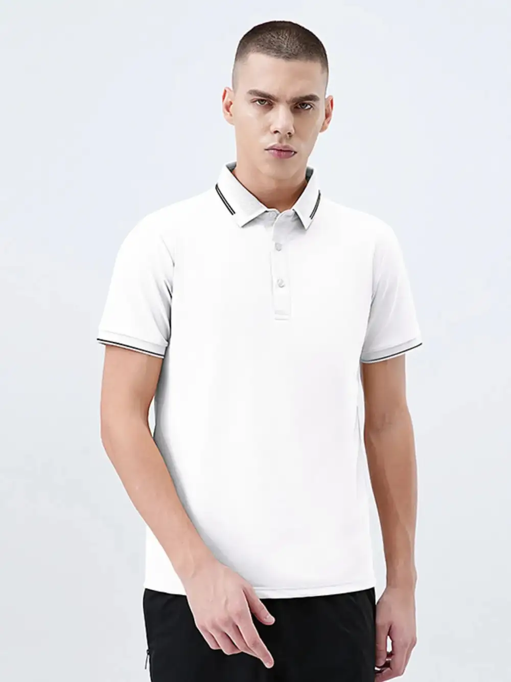 Simple Short Sleeve Collared Polo Shirt