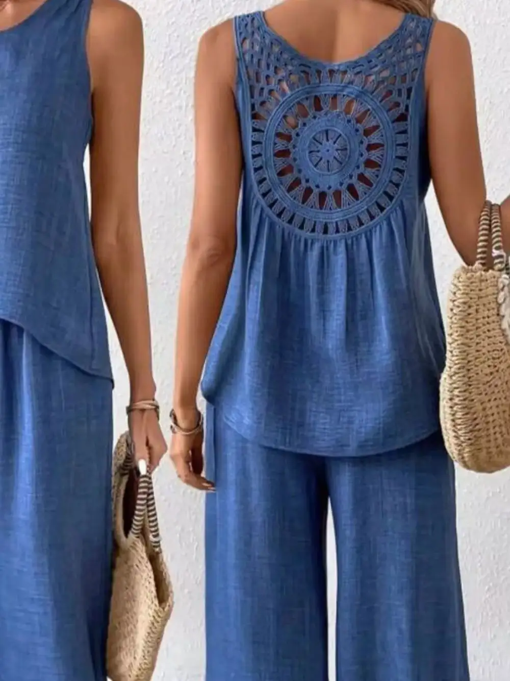 Round Neck Tank and Pants Set