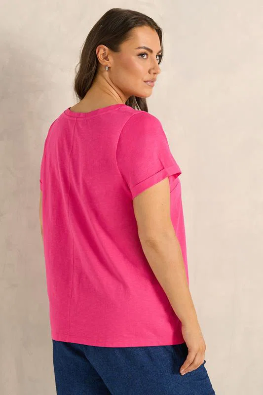 Hot Pink Cotton T-Shirt detail 2