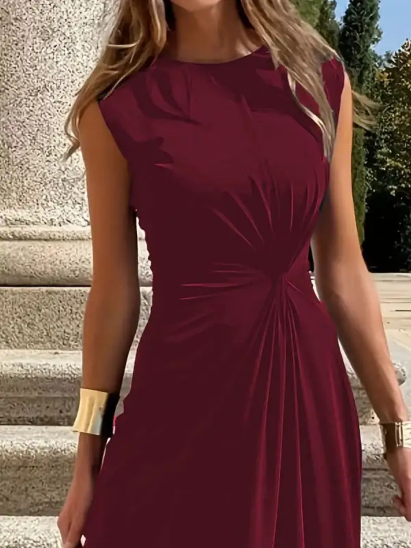 Round Neck Sleeveless Maxi Dress
