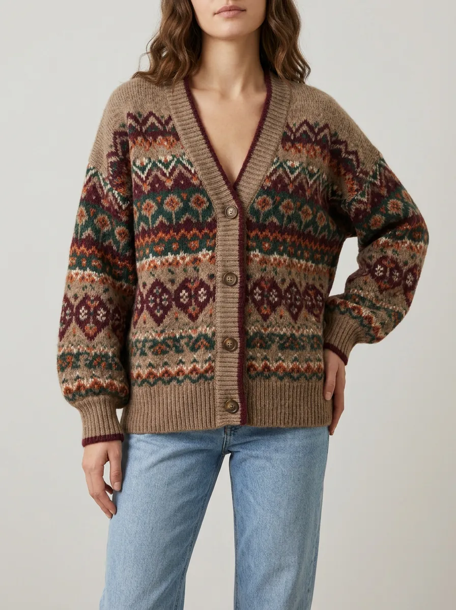 Layering Style V Neck Button Front Women's Everyday Knit Cardigan