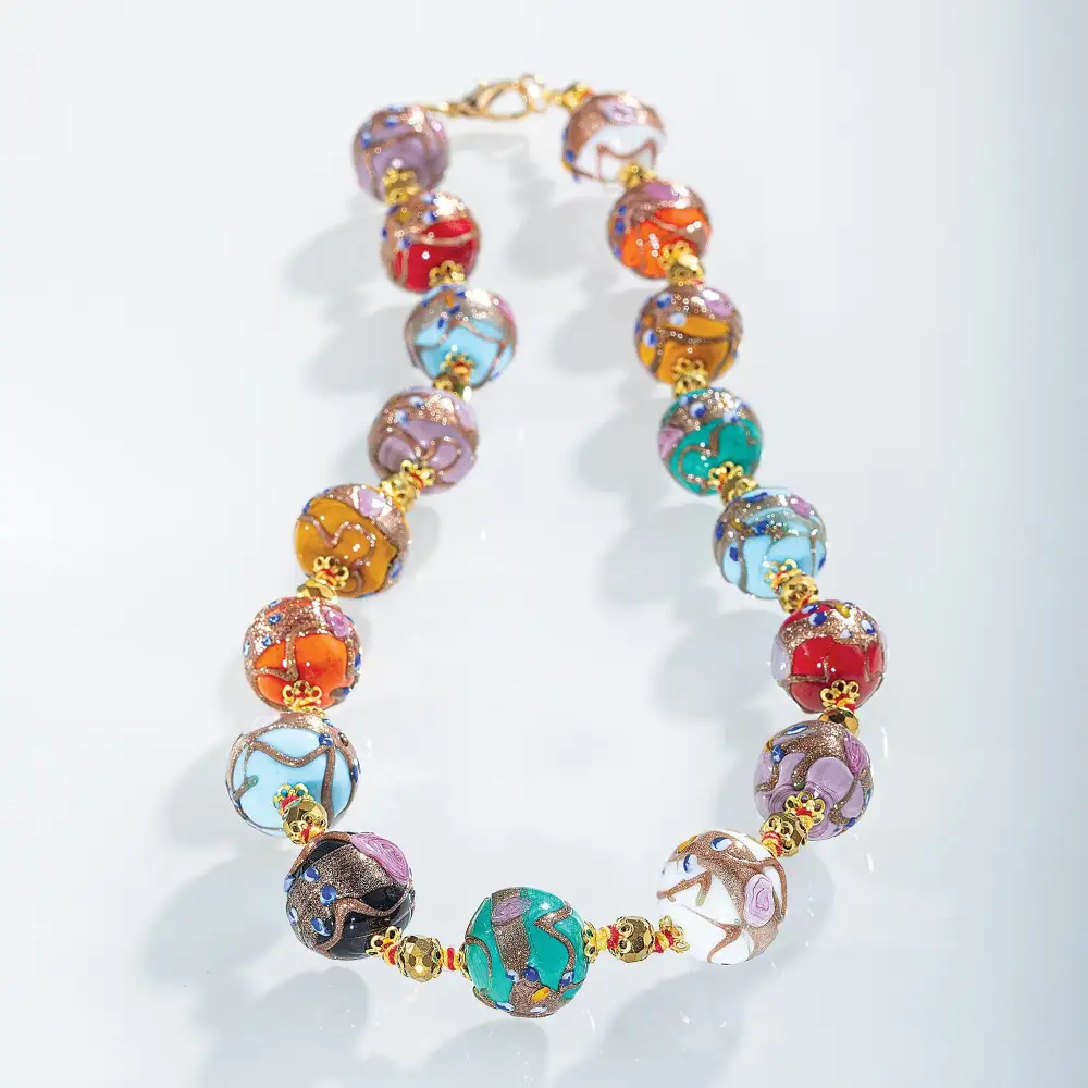 Gemstone Rainbow Beaded Necklace
