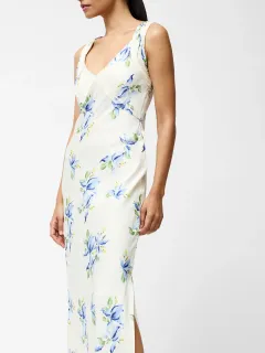 Charming High Waist V-Neck Printed Dress