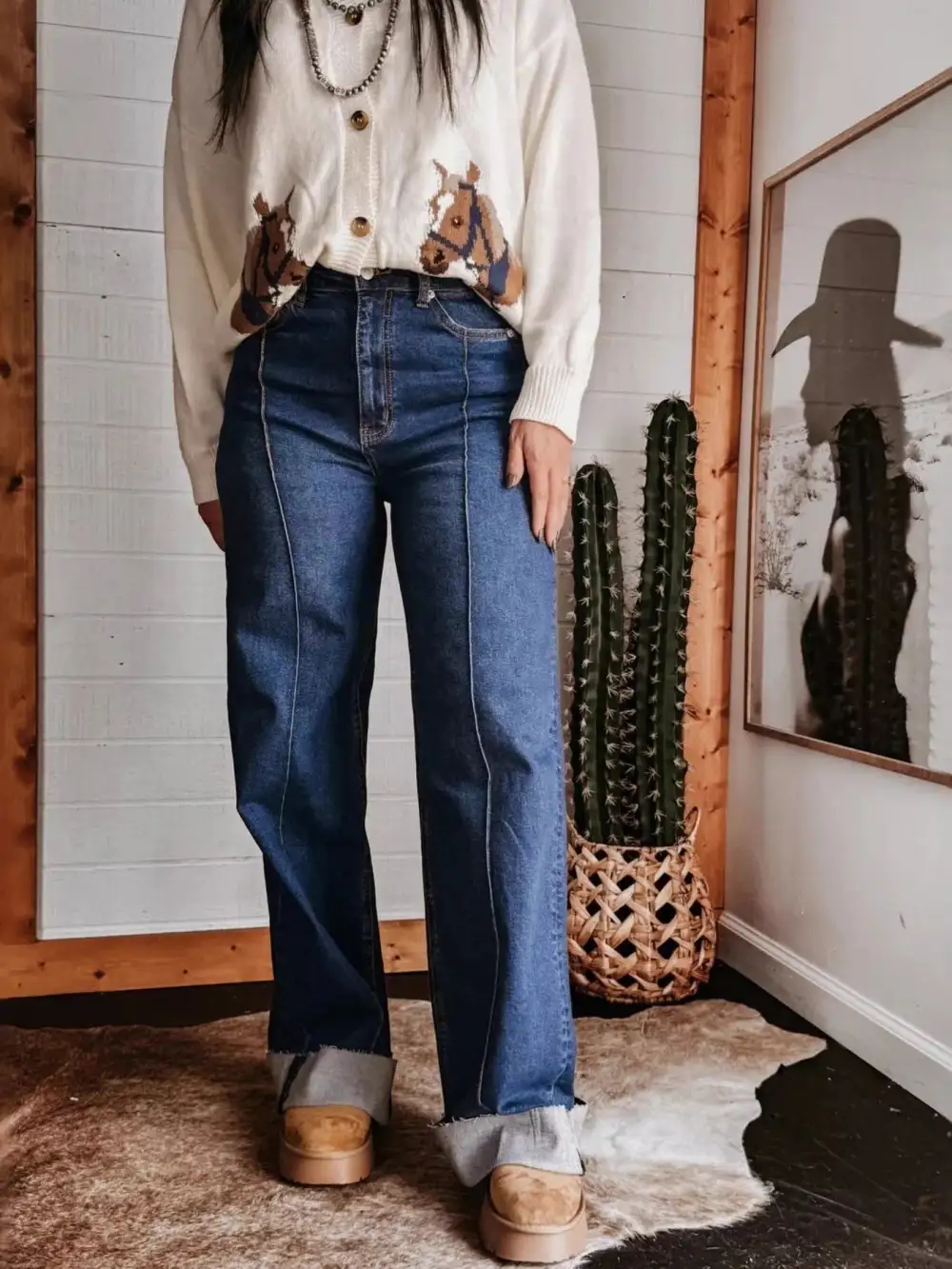 Women' High-Waisted Wide Leg Jeans
