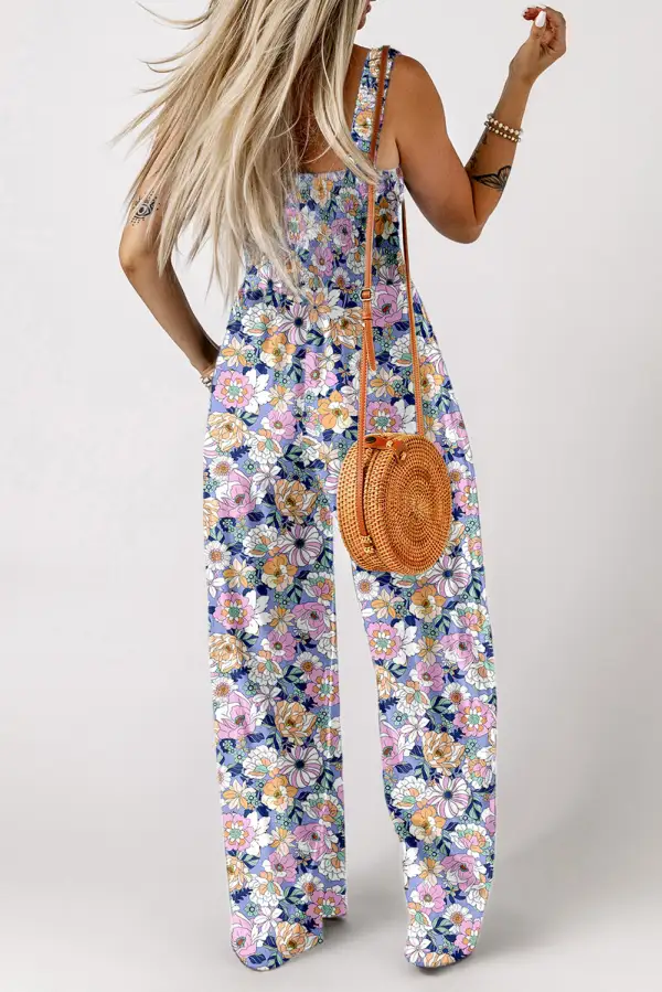 Textured Lace Trim Jumpsuit