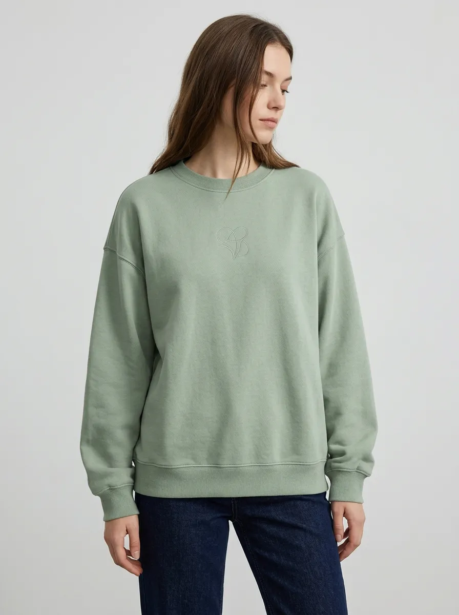 Women's Minimalist Heart Line Art Printed Sweatshirt