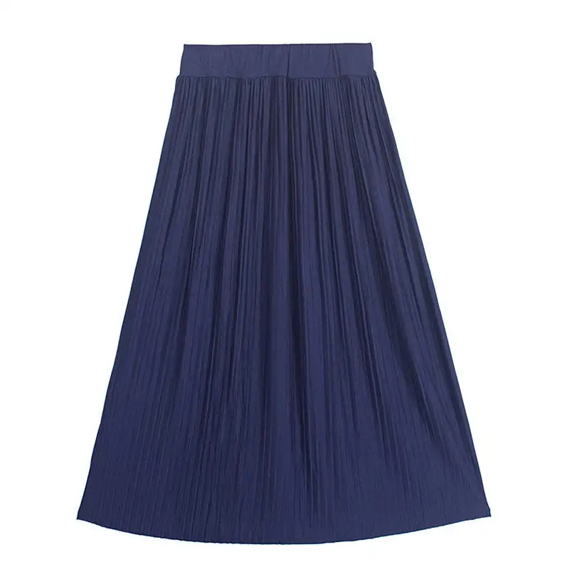 Minimal High Waist Flared Long Midi Skirt