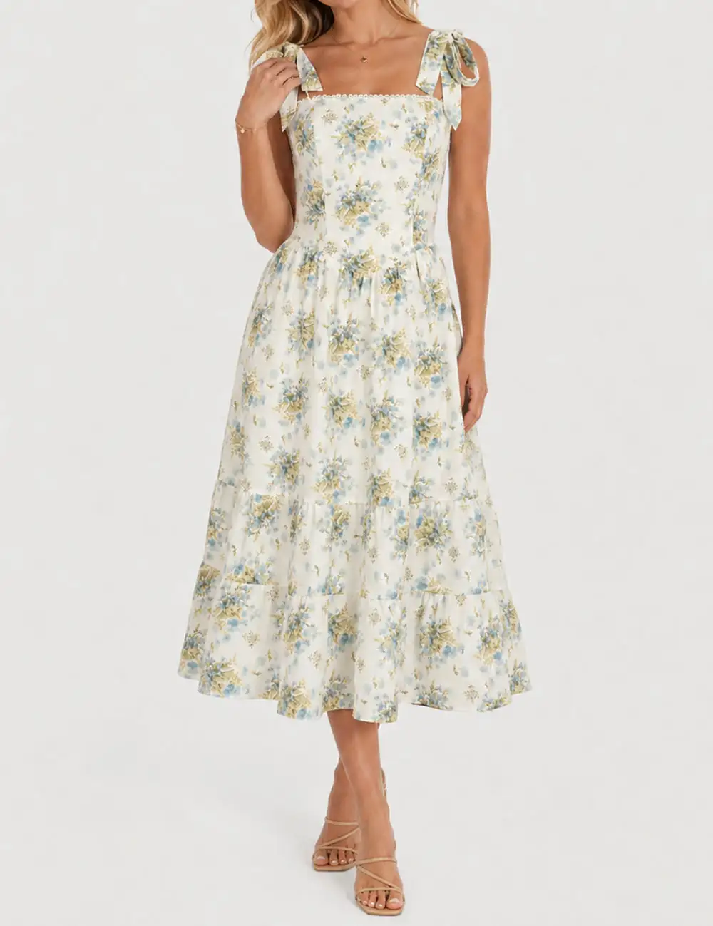 Strap Shoulder Midi Dress