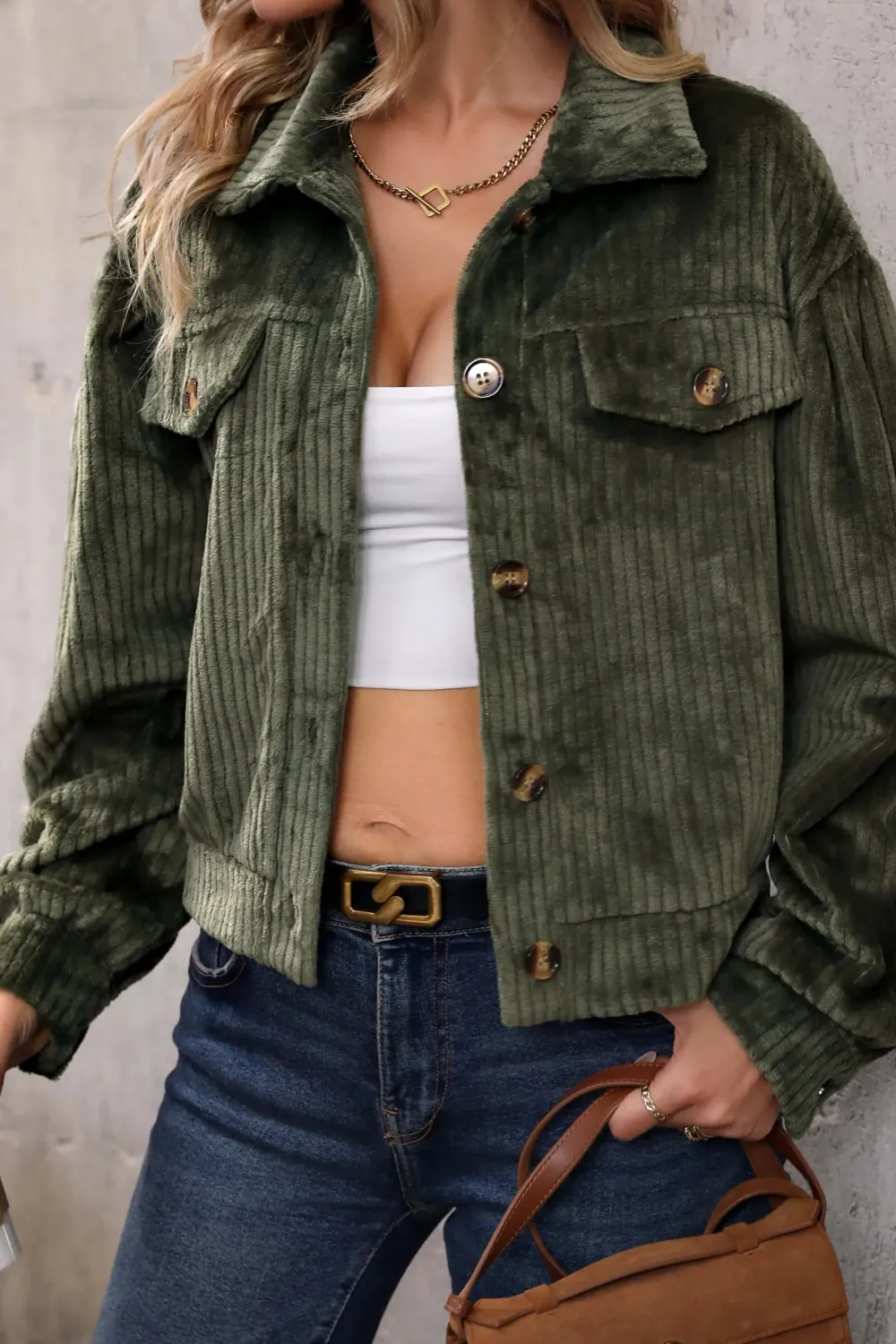 Corduroy Cropped Shacket