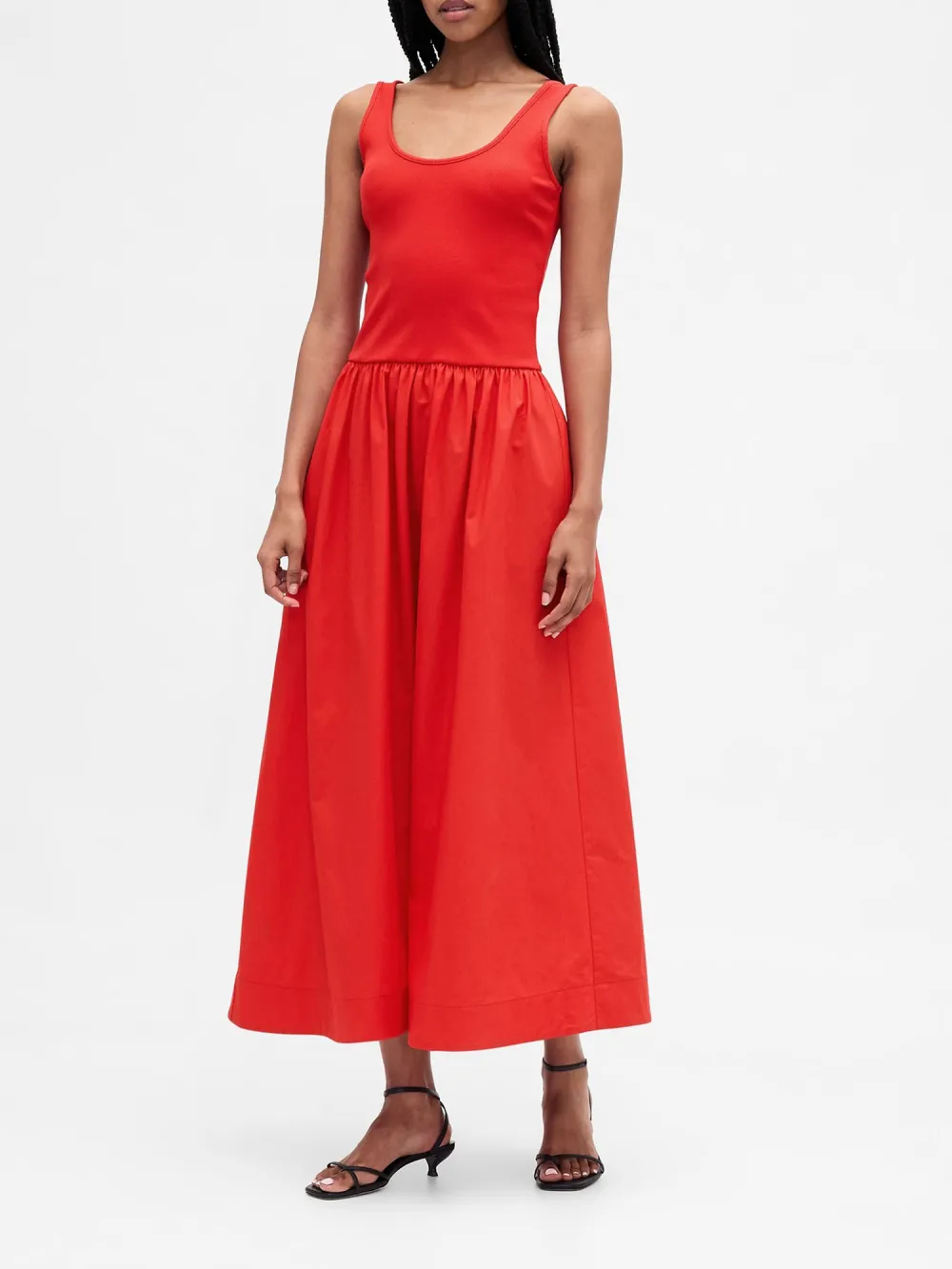 Round Neck Low Waist Dress