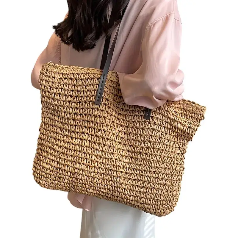 Woven Snap Front Tote Bag