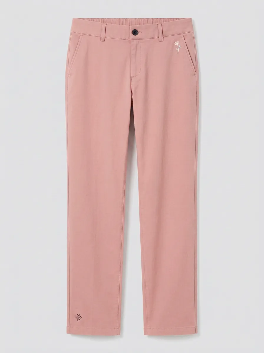 Women's Urban Weekend Floral Embroidered Mid Rise Straight Leg Pants