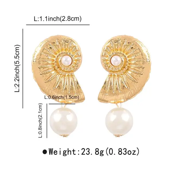 Pearl Metal Statement Earrings