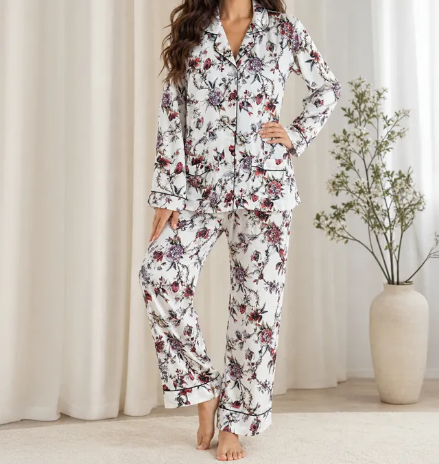 Garden Moonlight Silk Pajama Set