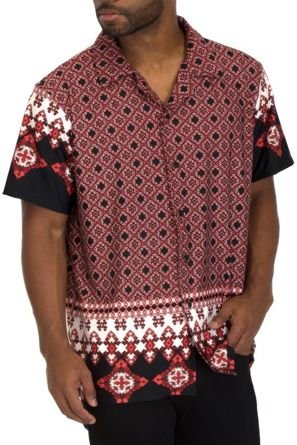 Men's Collar Cut Button-Down Shirt
