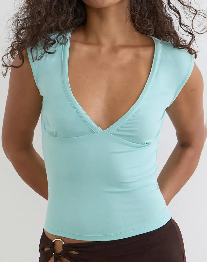 Rayon Jersey Plunge Tank Top