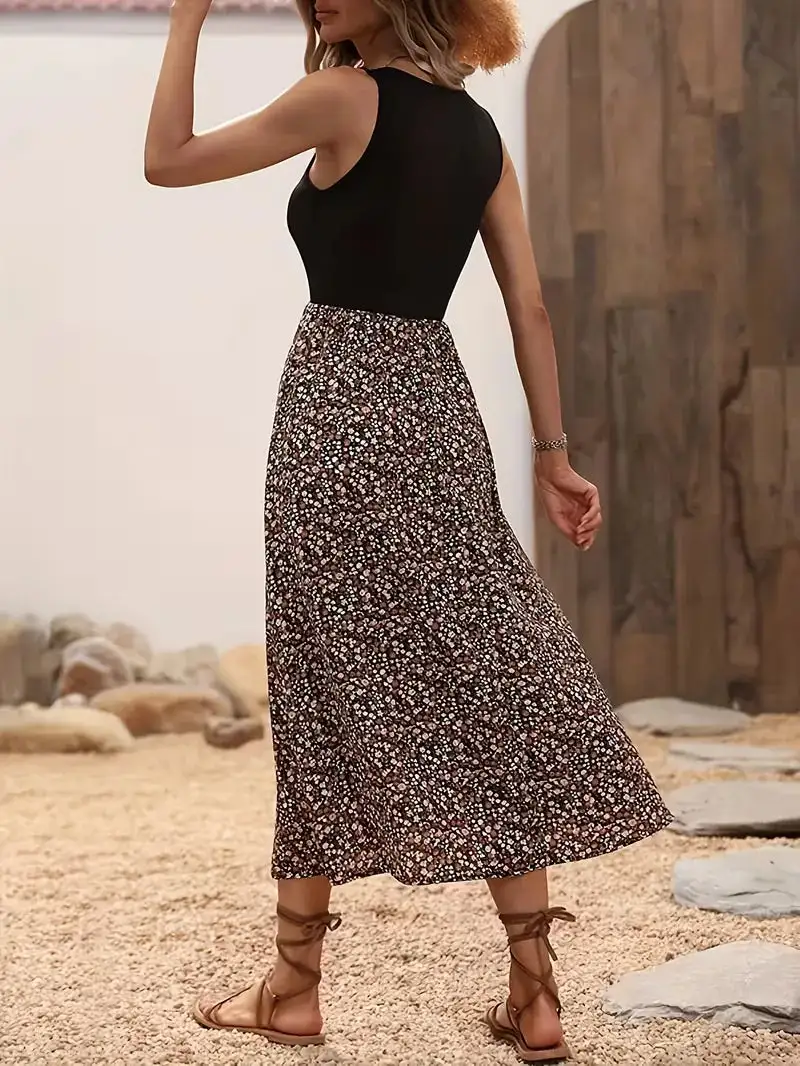 Floral A-Line Bohemian Maxi Dress