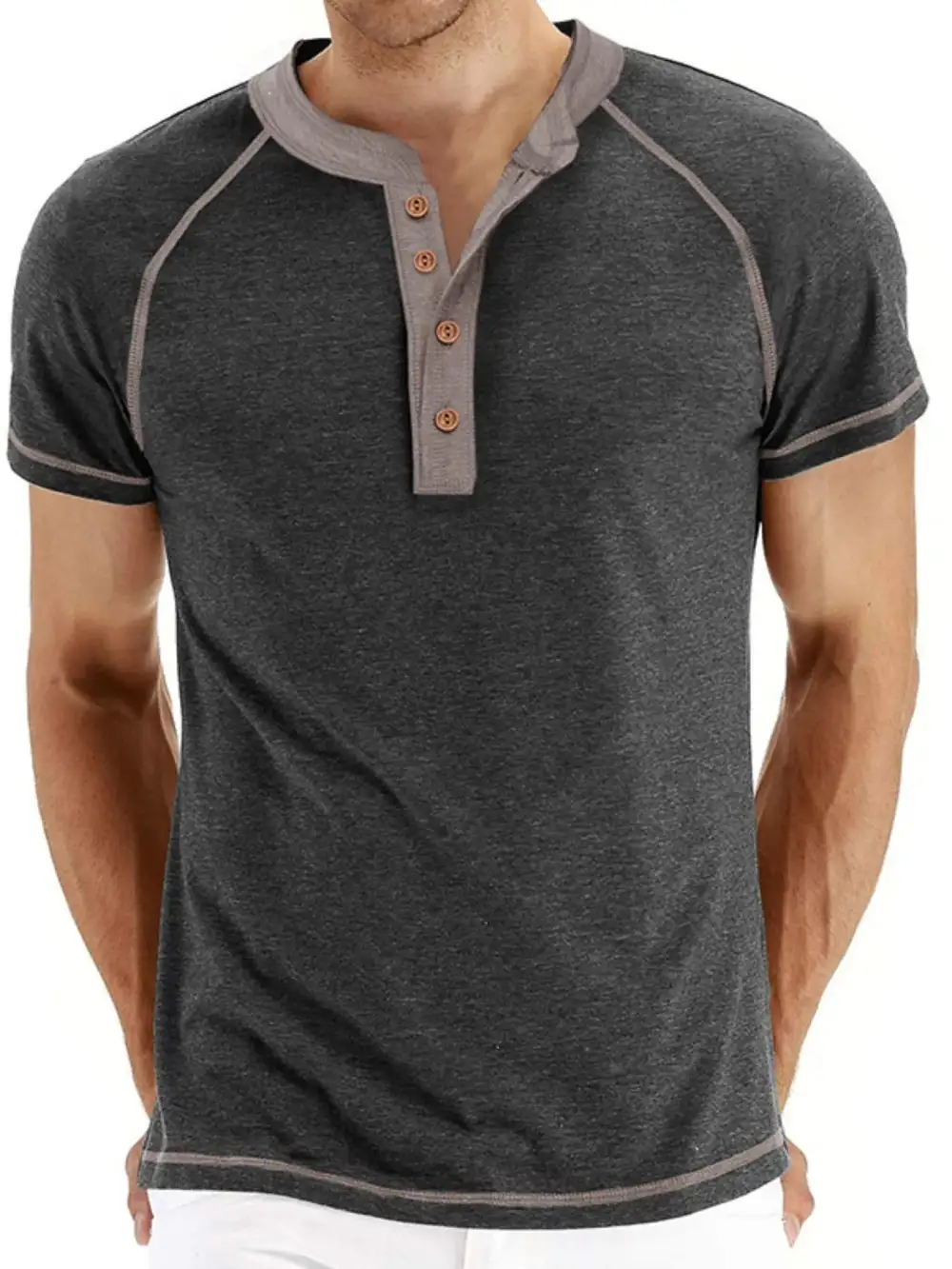 Utility Contrast Detail Collared Polo Shirt