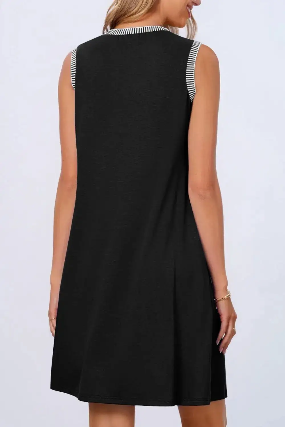 Crew Neck Sleeveless Mini Dress