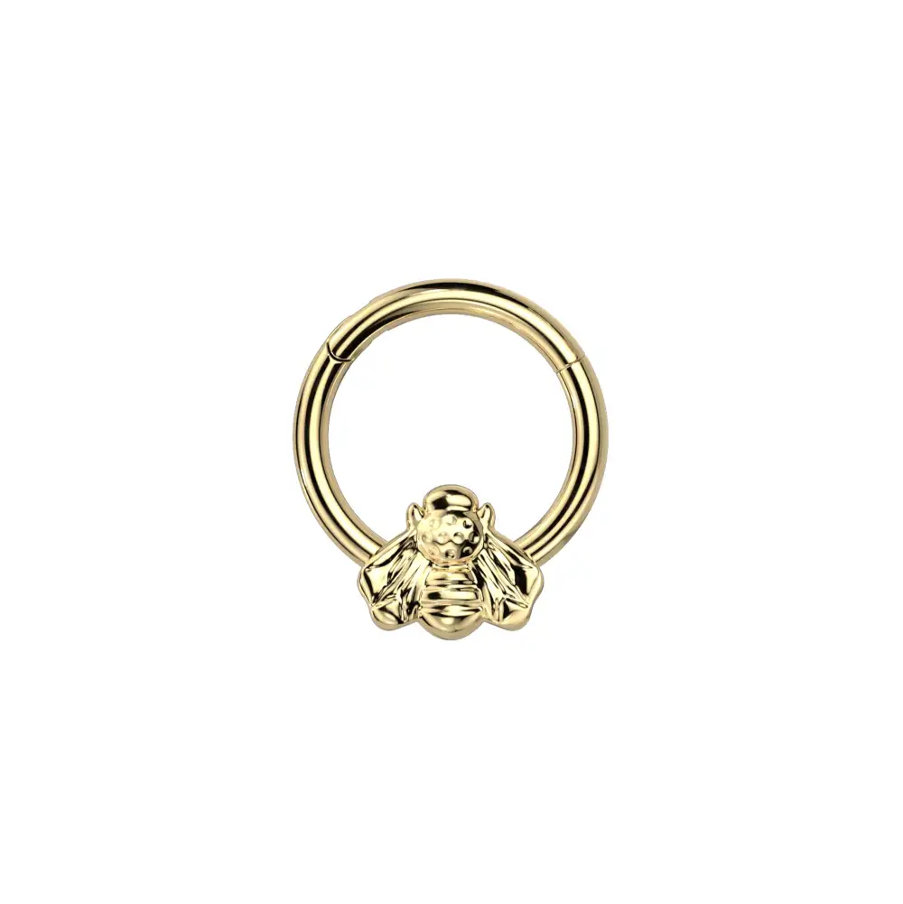 Titanium Bee Hinged Hoop Ring