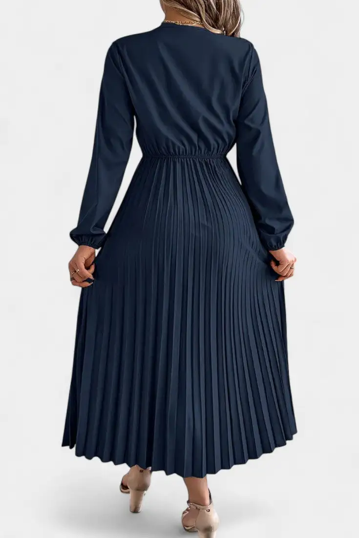 Pleated Lace Casual Dress
