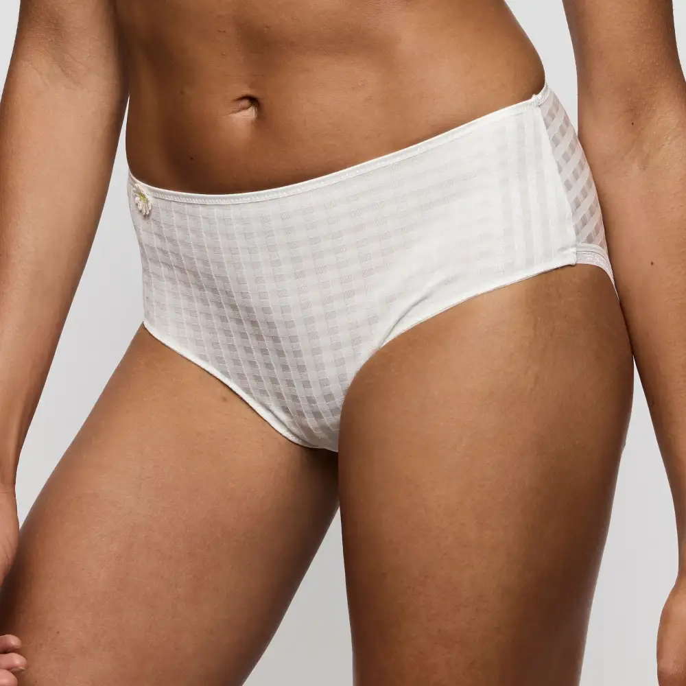 Women's Full Coverage Elastic Waistband Cotton Gusset Floral Embroidery Cotton Checkered Retro Detail Soft Fabric Stretch Fit Brief Panty