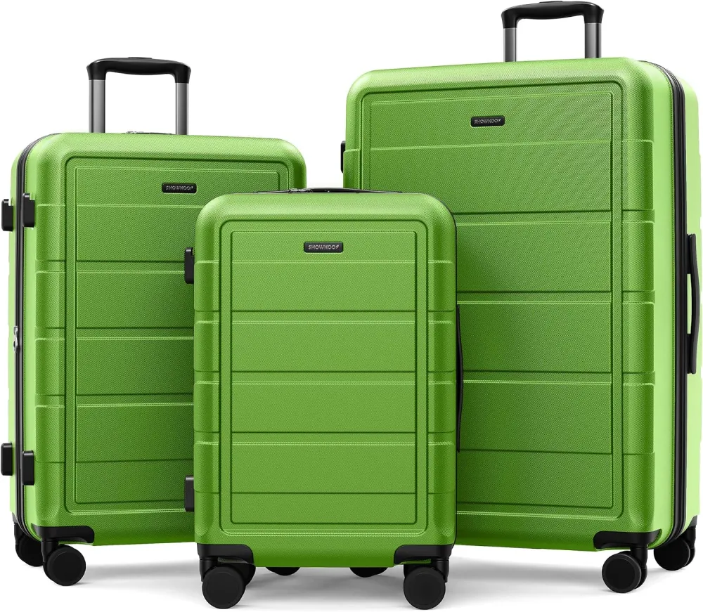 SHOWKOO G-Series Luggage set 3pcs, 100% PC Durable Hardshell Suitcase