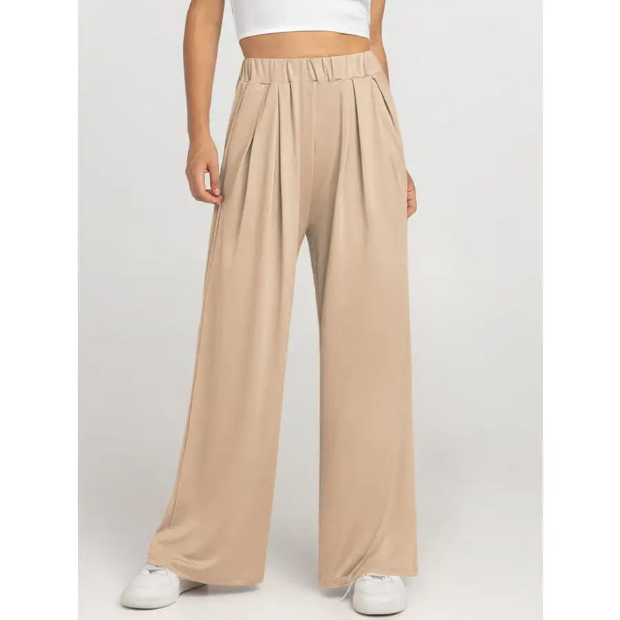 Weekend Elastic Waist Wide Leg Pants
