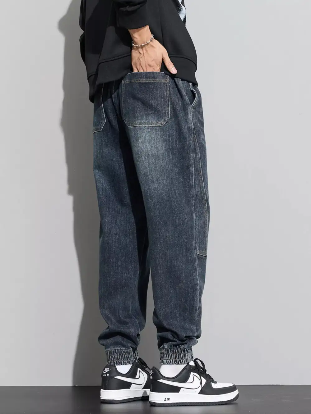 Casual Tapered Denim Pants