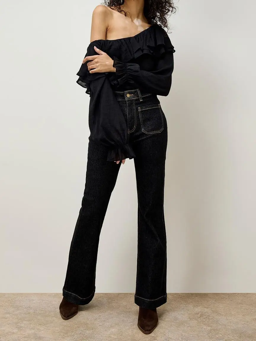 Plain Skinny Flared Jeans