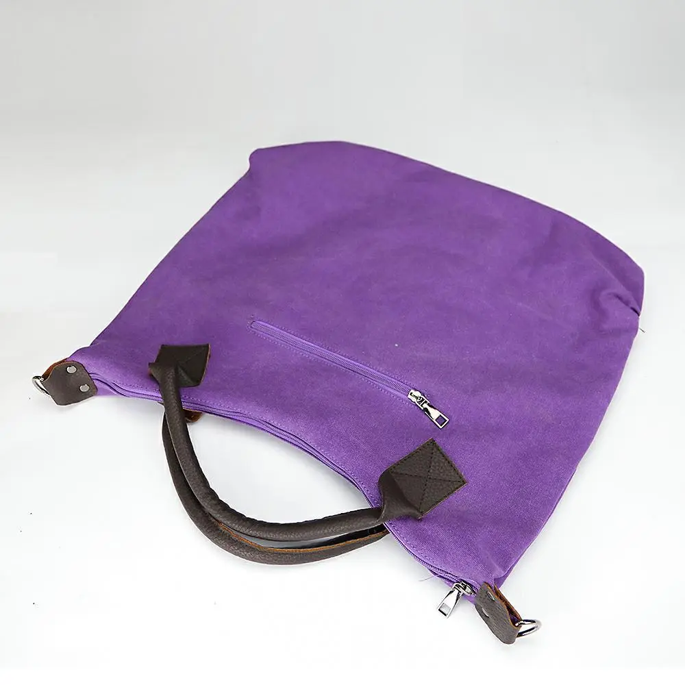 High-End Canvas Commuter Handbag Medium Large Capacity