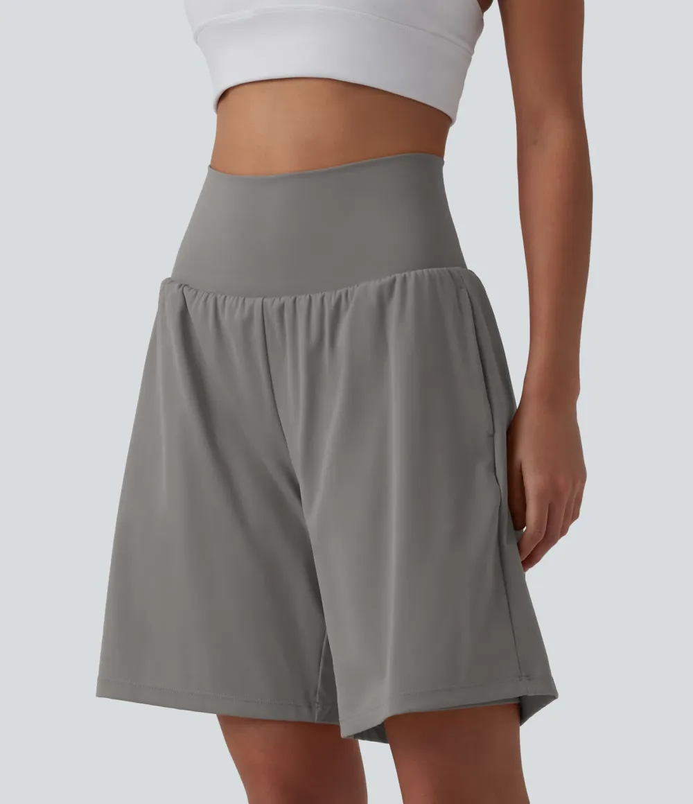 SoftlyZero Airy Super High Waisted 2-in-1 Cool Touch Yoga Shorts 9
