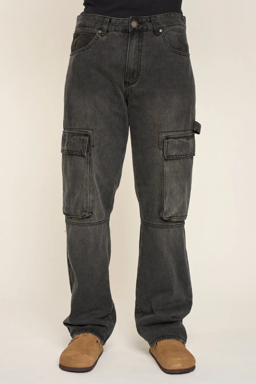 Men's Heavyweight Baggy Fit Cargo Denim Jeans