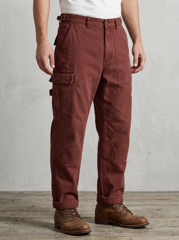 Men's Khaki Utility Multi-Pocket Cargo Pants